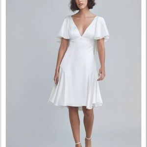 Amsale flutter sleeve dress! Never worn, tags on, never altered!